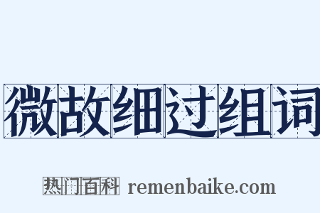 微故细过组词是什么意思的图片